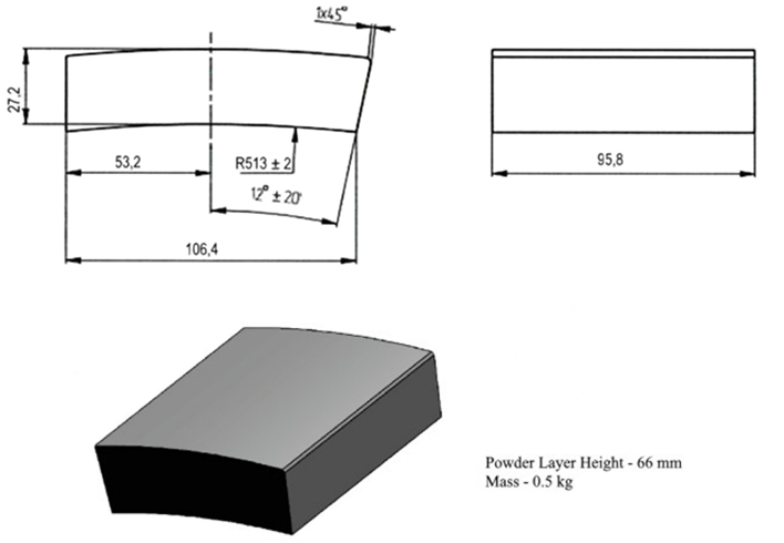 Чертеж и 3D-модель цилиндрической пластины