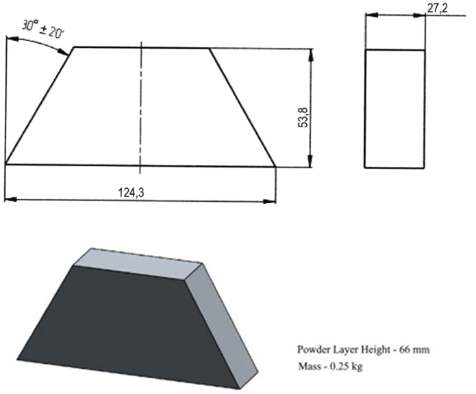 Чертеж и 3D-модель трапециевидной пластины